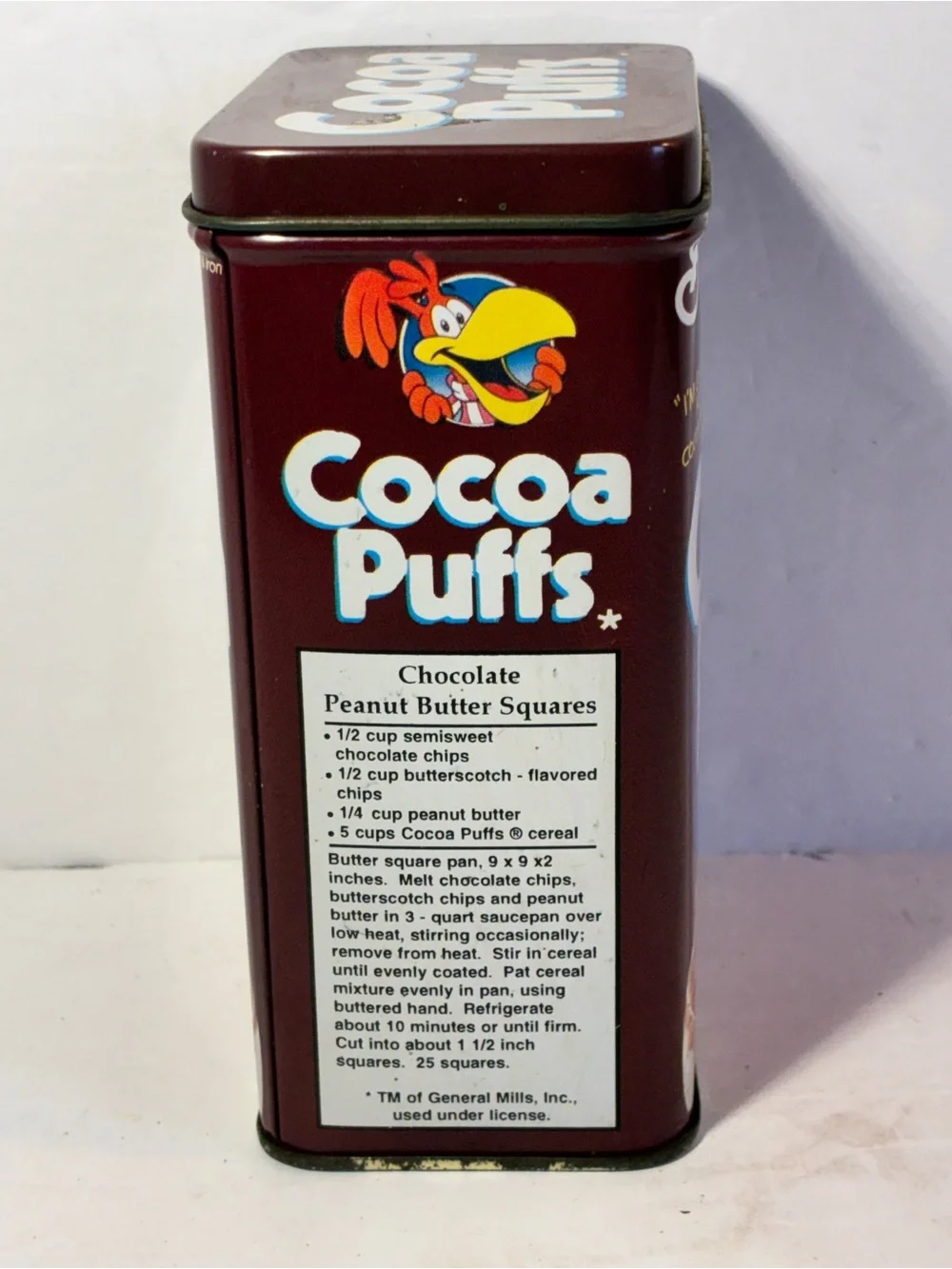 Vintage 1995 General Mills Cocoa Puffs Cereal Tin Sonny Cuckoo Bird Metal